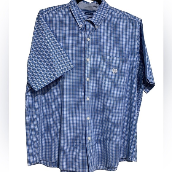 Chaps Blue Plaid Casual Button Down Shirt - Picture 1 of 5